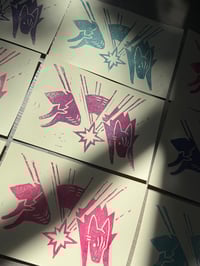 Image 2 of linocut card set (5 cards)