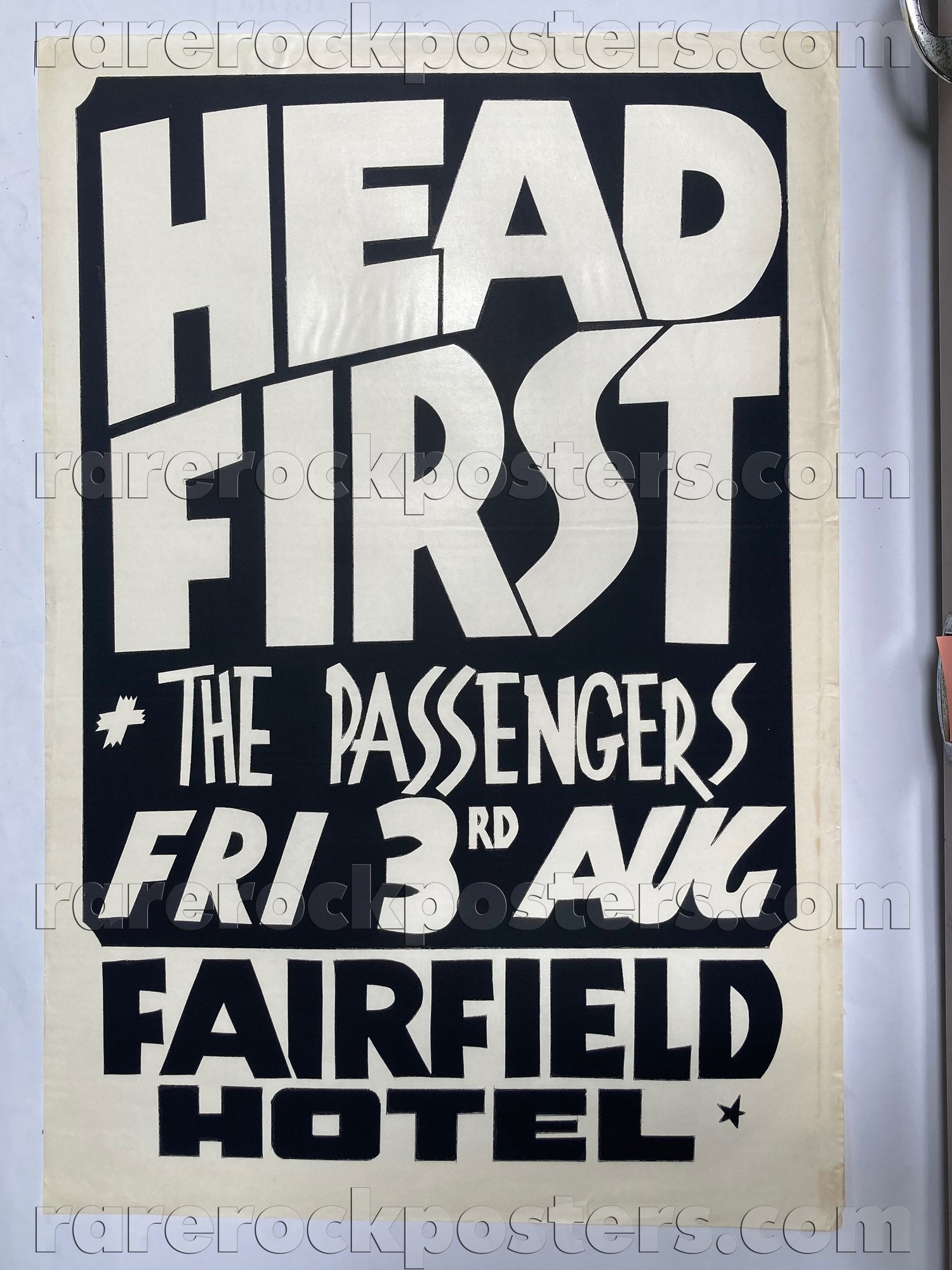 HEAD FIRST / THE PASSENGERS ~ ORIGINAL 1979 AUSTRALIAN GIG POSTER ~ FAIRFIELD HOTEL ~ SYDNEY