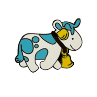 Cow enamel pin