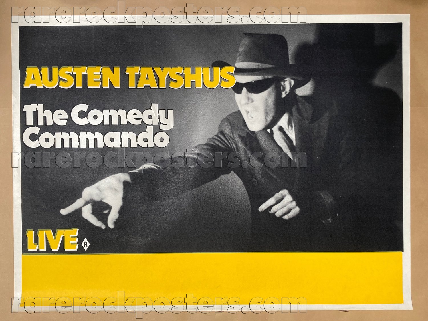 AUSTEN TAYSHUS ~ THE COMEDY COMMANDO ~ ORIG EARLY 1980'S AUST GIG BLANK  STREET POSTER