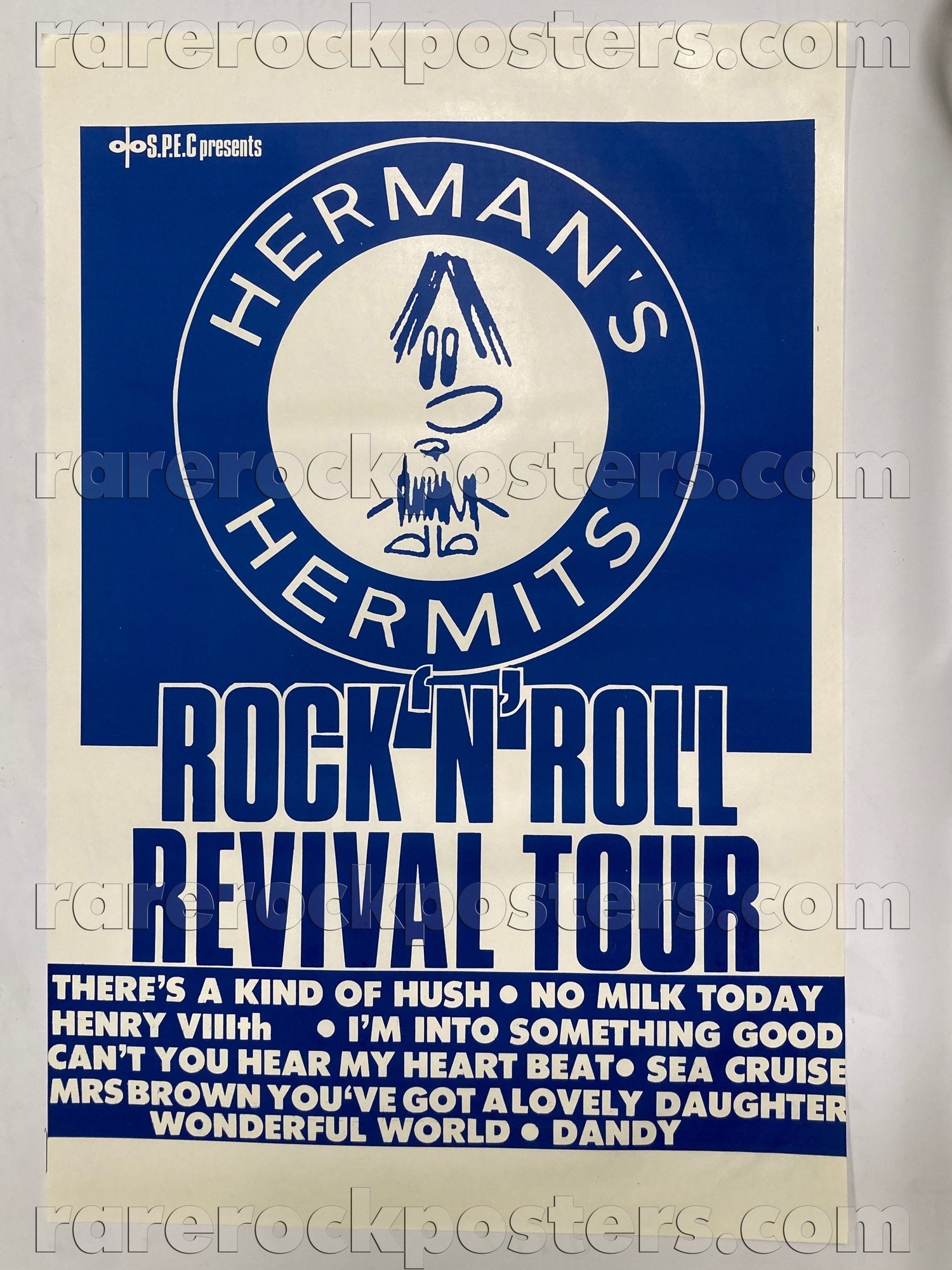 HERMANS HERMITS ~ ORIGINAL EARLY 1980'S AUSTRALIAN TOUR GIG BLANK POSTER