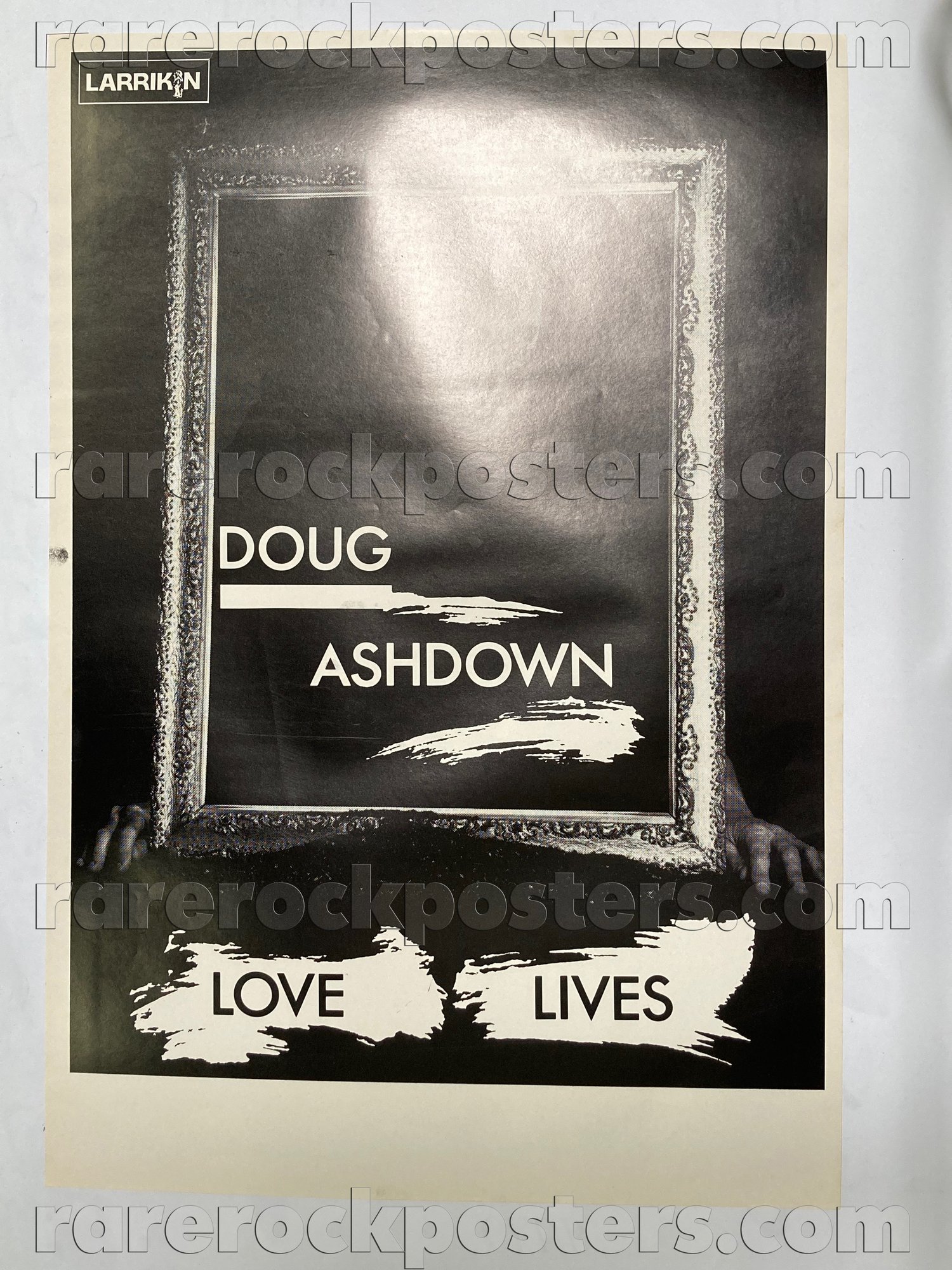 DOUG ASHDOWN ~ LOVE LIVES ~ ORIGINAL 1986 AUSTRALIAN GIG BLANK / RECORD PROMO POSTER
