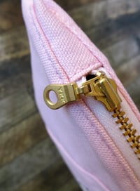 Image 2 of Pretty Pink Canvas Cosmetic Bag