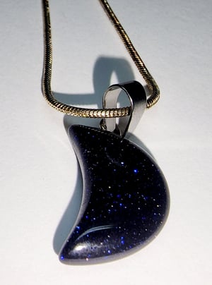 22-28 in Cresent Moon Crystal stone Pendant Necklace