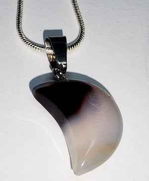 18 in Cresent Moon Crystal stone Pendant Necklace