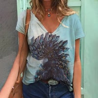 Image 1 of Wearable Art - Birds Collection on v Neck Tees