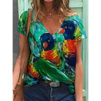 Image 2 of Wearable Art - Birds Collection on v Neck Tees