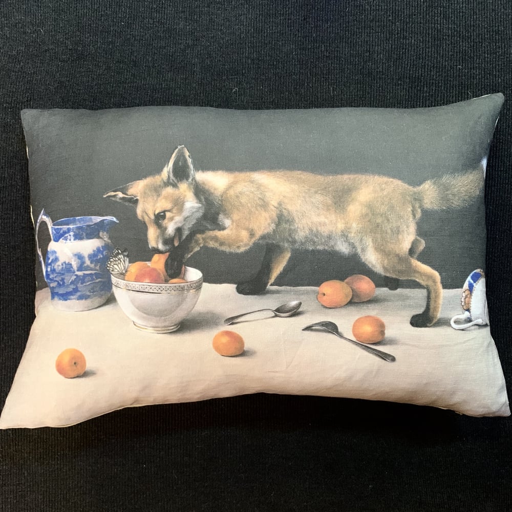 Image of Linen New Fox Cub Cushion