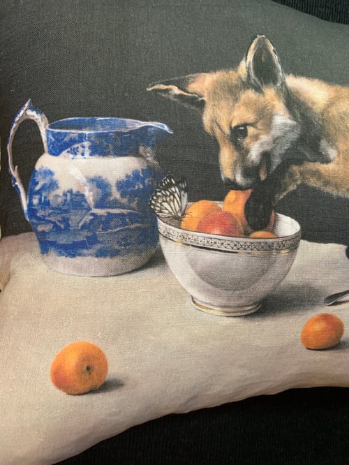 Image of Linen New Fox Cub Cushion