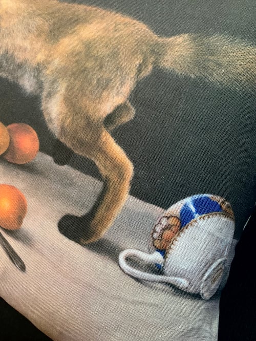 Image of Linen New Fox Cub Cushion