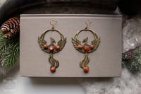 Image 2 of Phoenix Earrings - Rebirth Collection (Red Agate) - 3D printed *no metal!