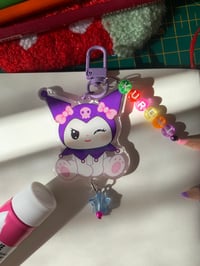 Image 1 of KUROMI GLITTER KEYCHAIN