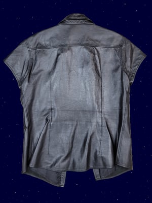Leather cap sleeve vest
