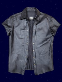 Image 1 of Leather cap sleeve vest