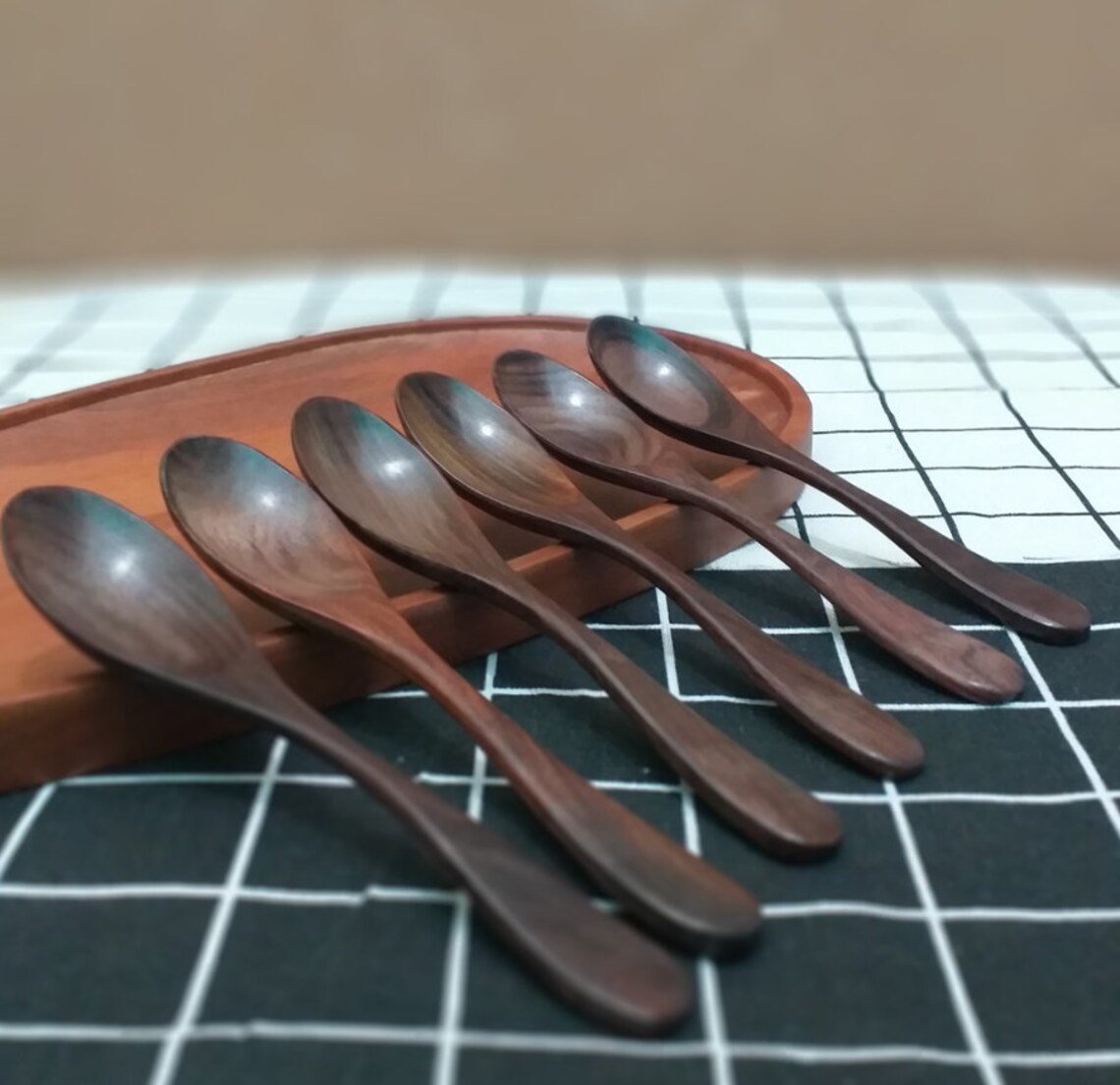 Image of Wooden Soup Spoon, wooden spoon Label, Wooden Spoon, Wood Soup Spoon (16,5cmx3,5cm)