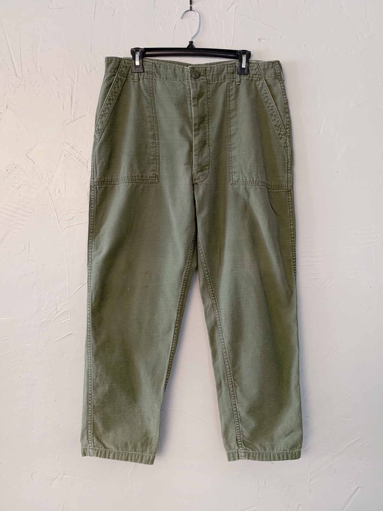 Image of Vintage '70s US Army OG-107 Military Utility Trousers - Made in USA - 38x31