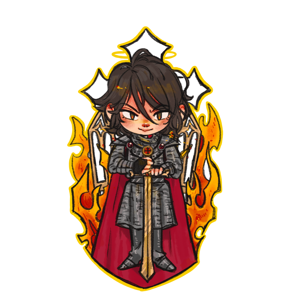 Gerard Of Arc red holographic STICKER