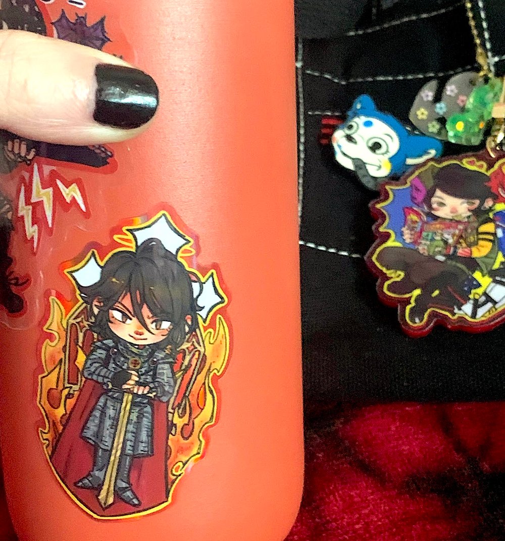 Gerard Of Arc red holographic STICKER