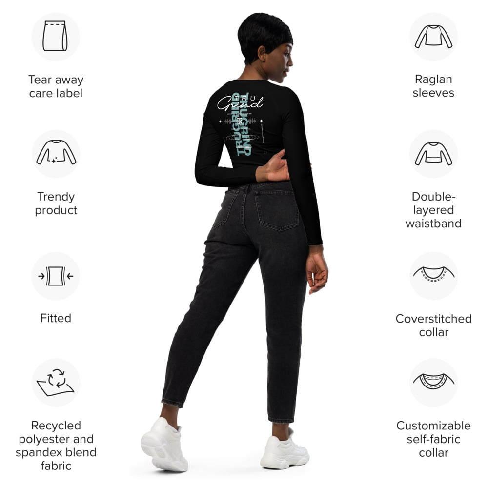 Recycled long-sleeve TRU crop top