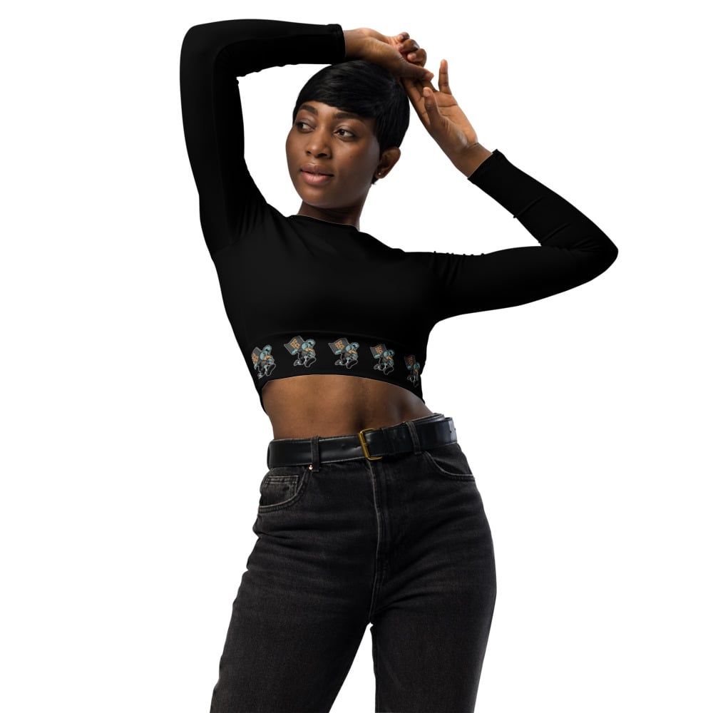 Recycled long-sleeve TRU crop top