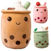 Cute Boba Milk Tea Plushie Toy Soft Stuffed Apple Pink Strawberry Taste Milk Tea Hug pillow