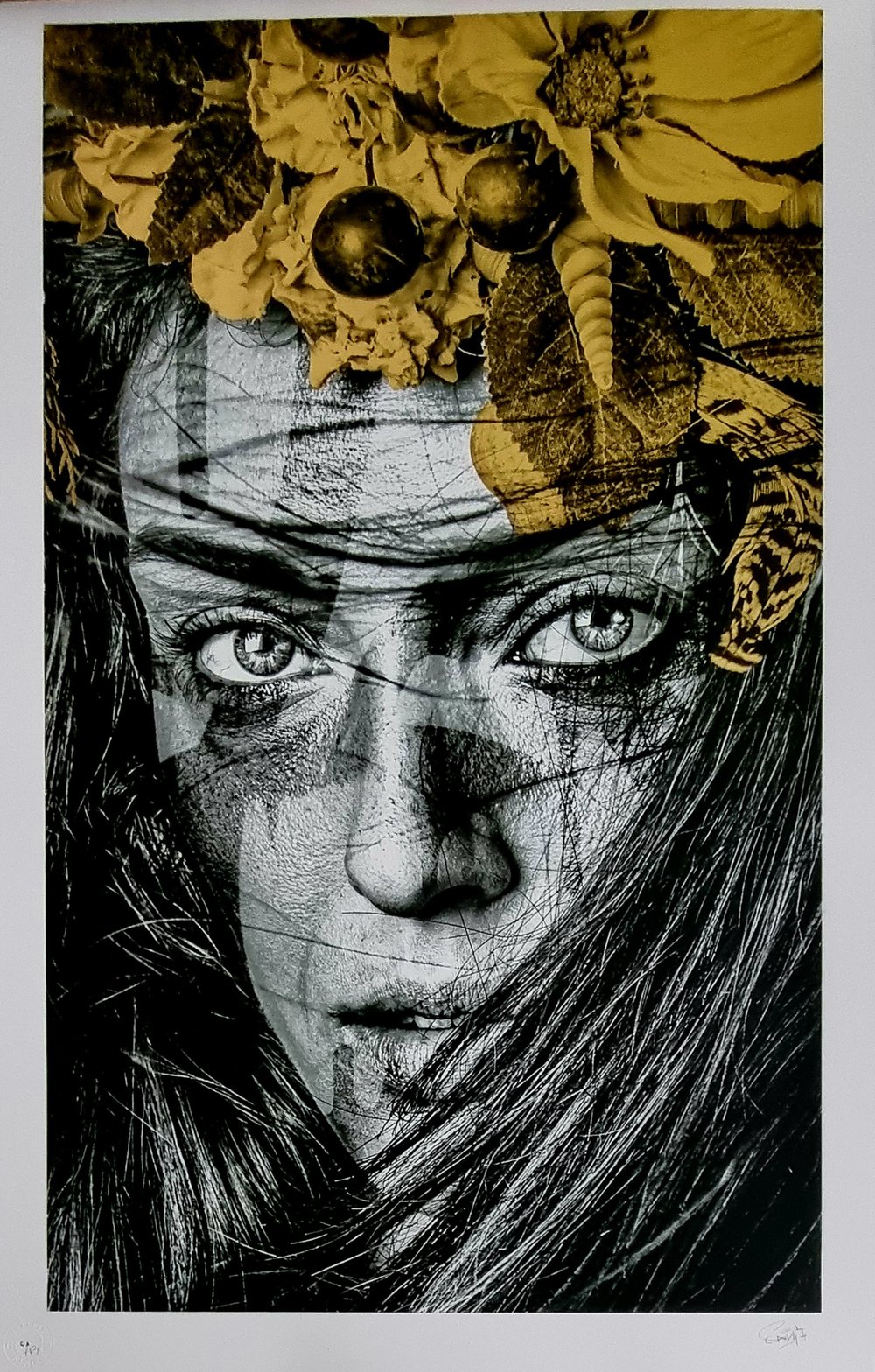 SNIK - "ASCENCION" - HAND FINISHED GOLD LEAF 6 COLOUR SCREENPRINT- 101CM X 63.5CM