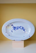 Whippet with Tulip - Large Oval Platter