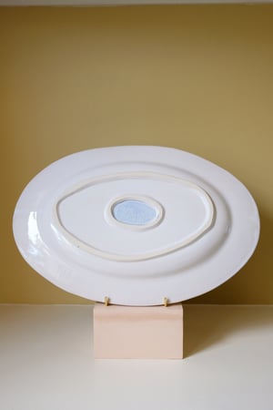 Image of Whippet with Tulip - Large Oval Platter