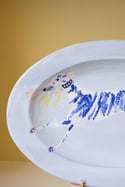 Whippet with Tulip - Large Oval Platter