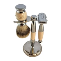 Image 2 of Shaving Set 3 Piece Ivory Cream