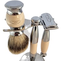 Image 1 of Shaving Set 3 Piece Ivory Cream