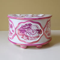 Image 1 of Pink Lustre - Romantic Demi-lune Vase.