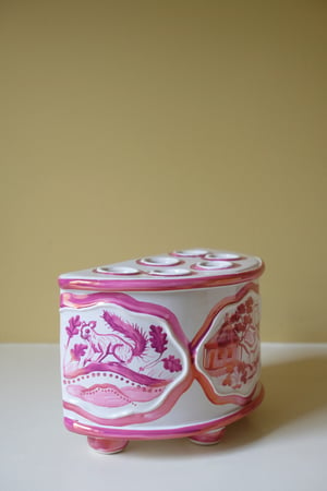 Image of Pink Lustre - Romantic Demi-lune Vase.