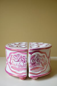 Image 4 of Pink Lustre - Romantic Demi-lune Vase.