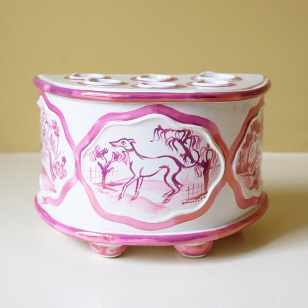 Image of Pink Lustre - Romantic Demi-lune Vase I