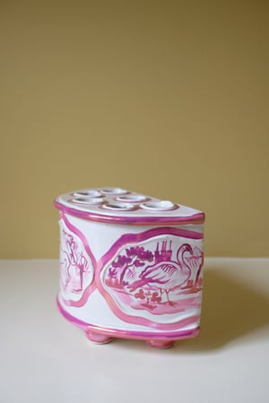 Image of Pink Lustre - Romantic Demi-lune Vase I