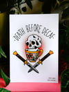 Print Death Before Decaf Skull