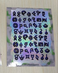 Image 1 of Unown Alphabet Sticker Sheet