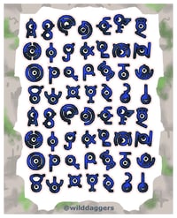 Image 2 of Unown Alphabet Sticker Sheet