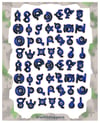 Unown Alphabet Sticker Sheet