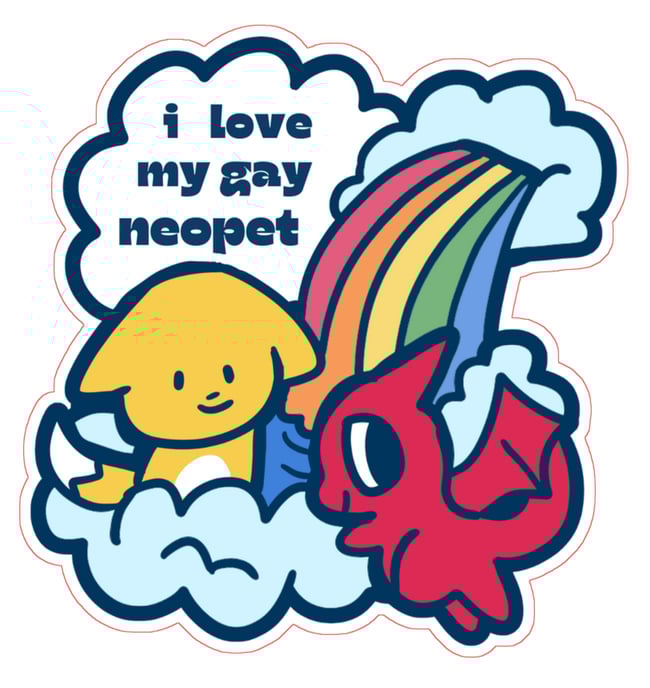 Neopets Rainbow Pool Glitter Sticker wilddaggers