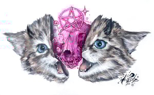 Image of "Demon Kitten" Original Painting