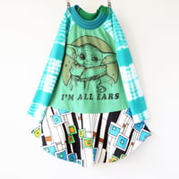 Image 2 of i'm all ears tiedye green 3T courtneycourtney long sleeve dress may the 4th vintage fabric