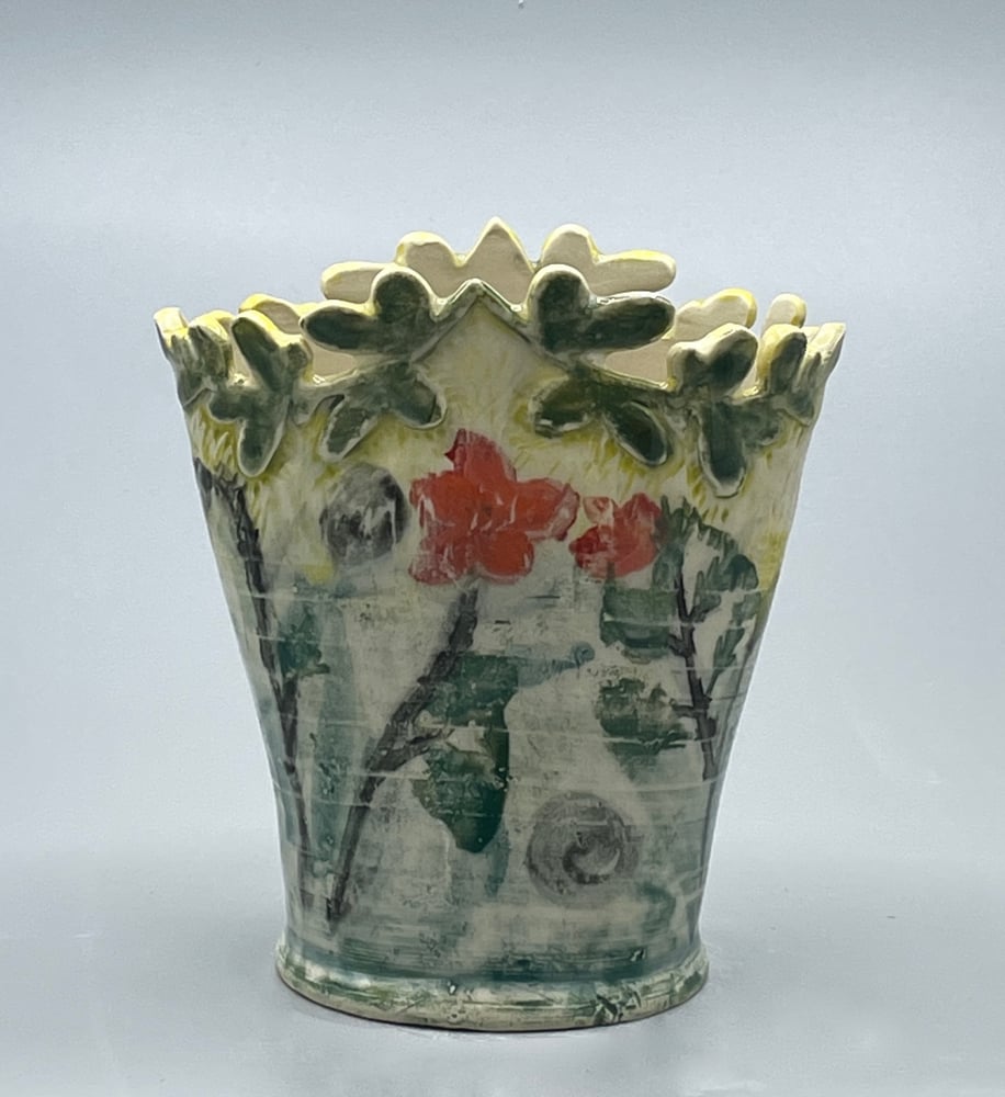 Image of Carved  bud vase 