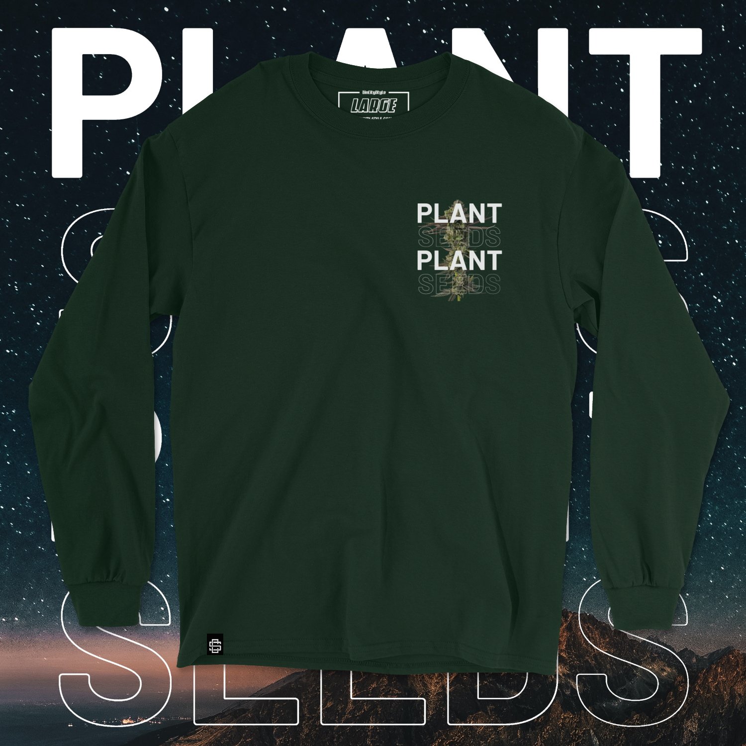 Plant Seeds Dark Green Long Sleeve