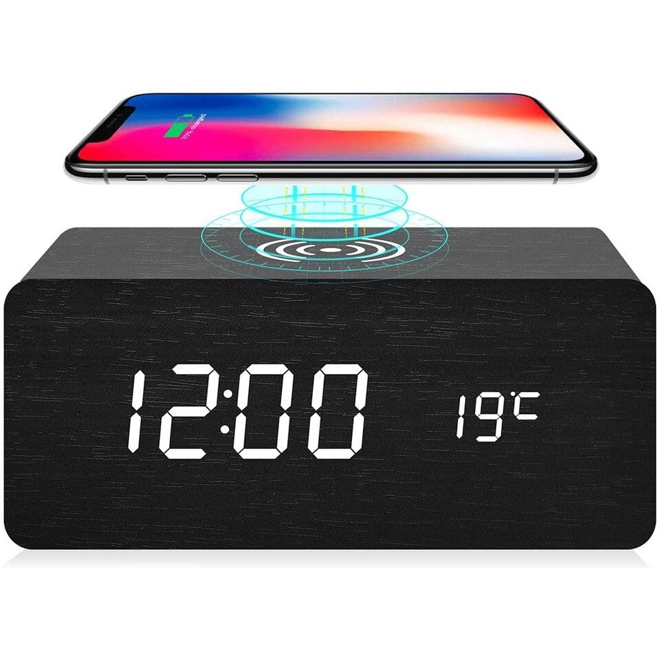 Image of  Wireless Phone Charging Digital Alarm Clock