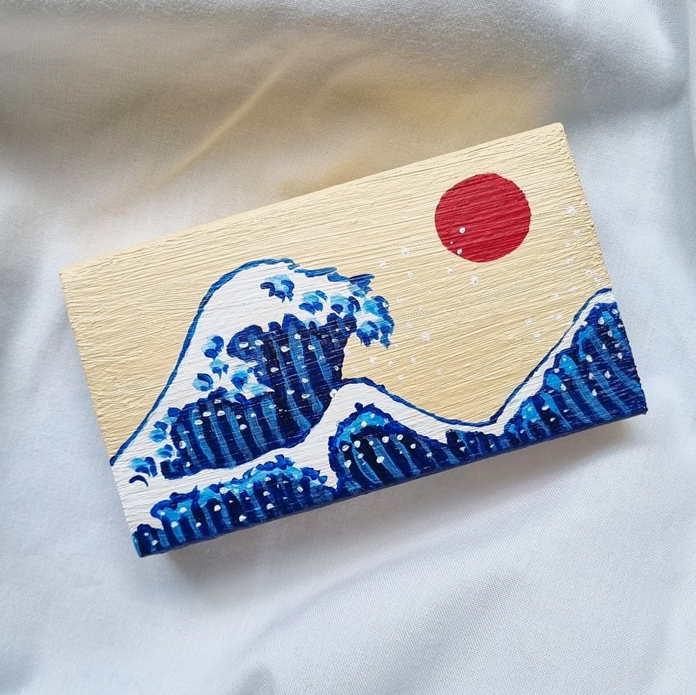 Hand Painted Hokusai Wave Custom Matches