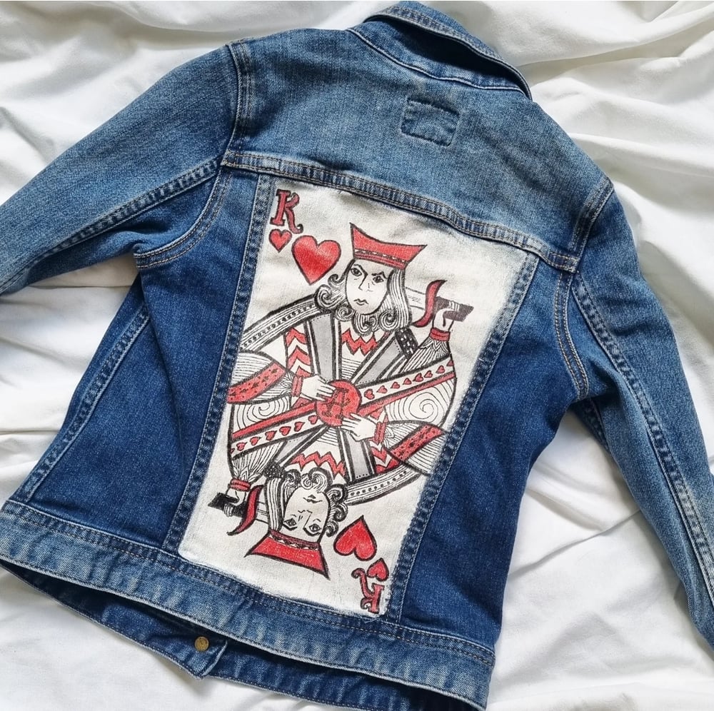 Hand Painted King of Hearts Denim - Kids