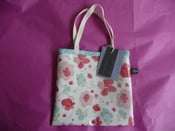 Image of Pretty pink floral oilcloth mini tote SALE