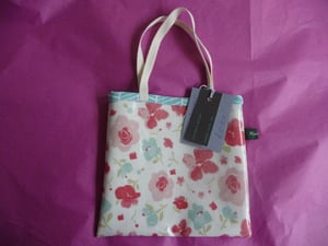 Image of Pretty pink floral oilcloth mini tote SALE